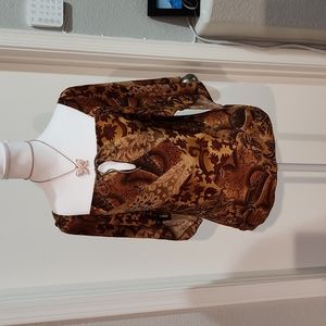 M square neck trendy brown top